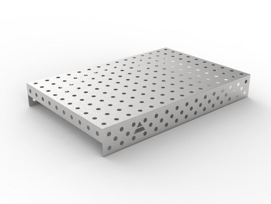 Edelstahlabdeckung 1500×1000 System Φ28 Raster 100x100mm