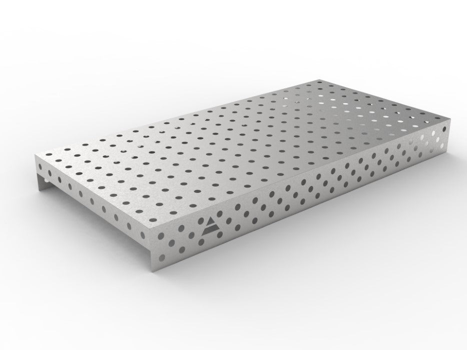 Edelstahlabdeckung 2000×1000 System Φ28 Raster 100x100mm
