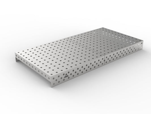 Edelstahlabdeckung 2400×1200 System Φ28 Raster 100x100mm
