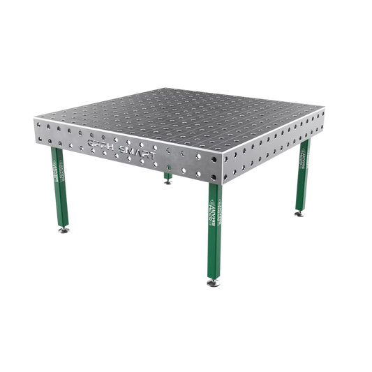 Schweißtisch SMART 12 mm – 1500x1480 mm System Φ16 Raster DIAG Beine Mit Rollen Seria SMART 12 (12mm) Dicke der Tischplatte 12mm