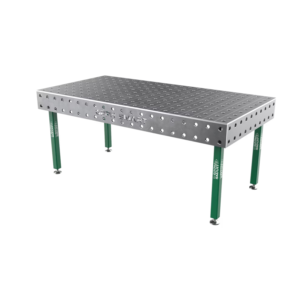 Schweißtisch SMART 12 mm – 2000x1000 mm System Φ16 Raster DIAG Beine Mit Rollen Seria SMART 12 (12mm) Dicke der Tischplatte 12mm