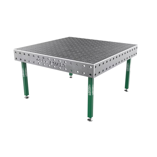 Schweißtisch SMART 15 mm – 1500x1480 mm System Φ16 Raster DIAG Beine Mit Rollen Dicke der Tischplatte 15mm