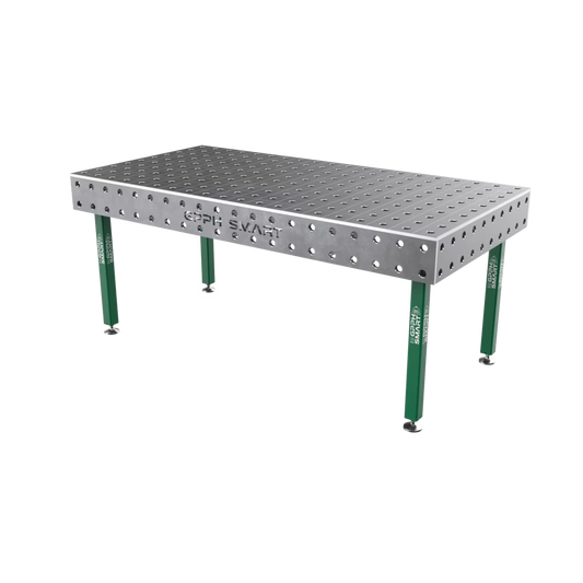 Schweißtisch SMART 15 mm – 2000x1000 mm System Φ16 Raster DIAG Beine Mit Rollen Seria SMART 15 (15mm) Dicke der Tischplatte 15mm