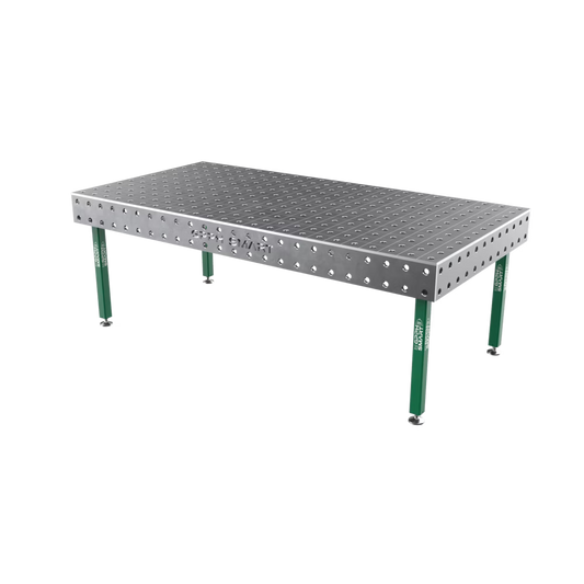 Schweißtisch SMART 15 mm – 2400x1200 mm System Φ16 Raster DIAG Beine Mit Rollen Seria SMART 15 (15mm) Dicke der Tischplatte 15mm