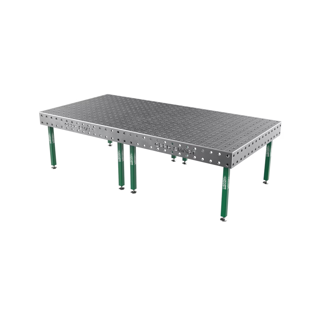 Schweißtisch SMART 15 mm – 3000x1480 mm System Φ16 Raster DIAG Beine Mit Rollen Seria SMART 15 (15mm) Dicke der Tischplatte 15mm