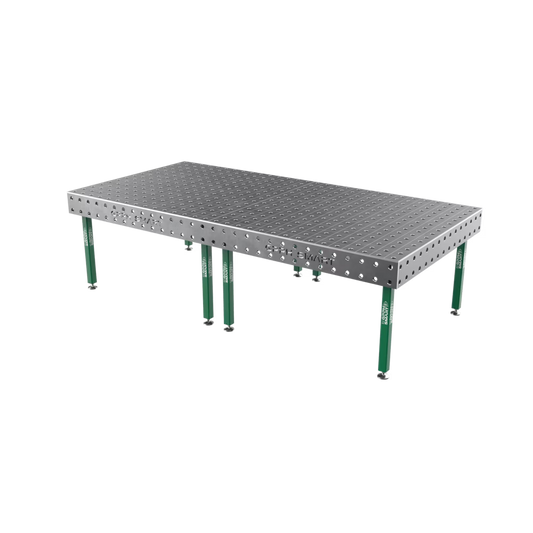 Schweißtisch SMART 15 mm – 3000x1480 mm System Φ16 Raster DIAG Beine Mit Rollen Seria SMART 15 (15mm) Dicke der Tischplatte 15mm