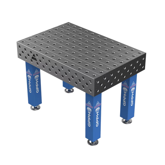 Schweißtisch EXPERT 25 mm – 1200×800 mm System Φ28 Raster 100x100mm Beine Mit festen Füßen
