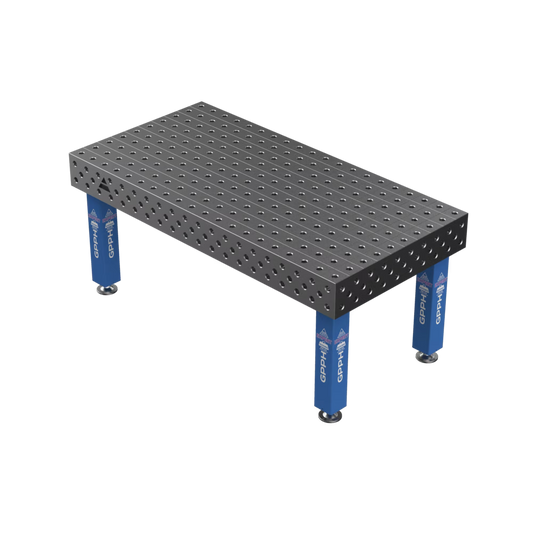 Schweißtisch EXPERT 25mm – 2000x1000mm System Φ28 Raster 100x100mm Beine Mit festen Füßen