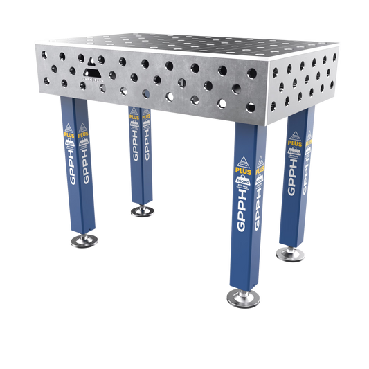 Schweißtisch PLUS 12 mm – 1000x600 mm System Φ28 Raster 100x100mm Beine Mit festen Füßen