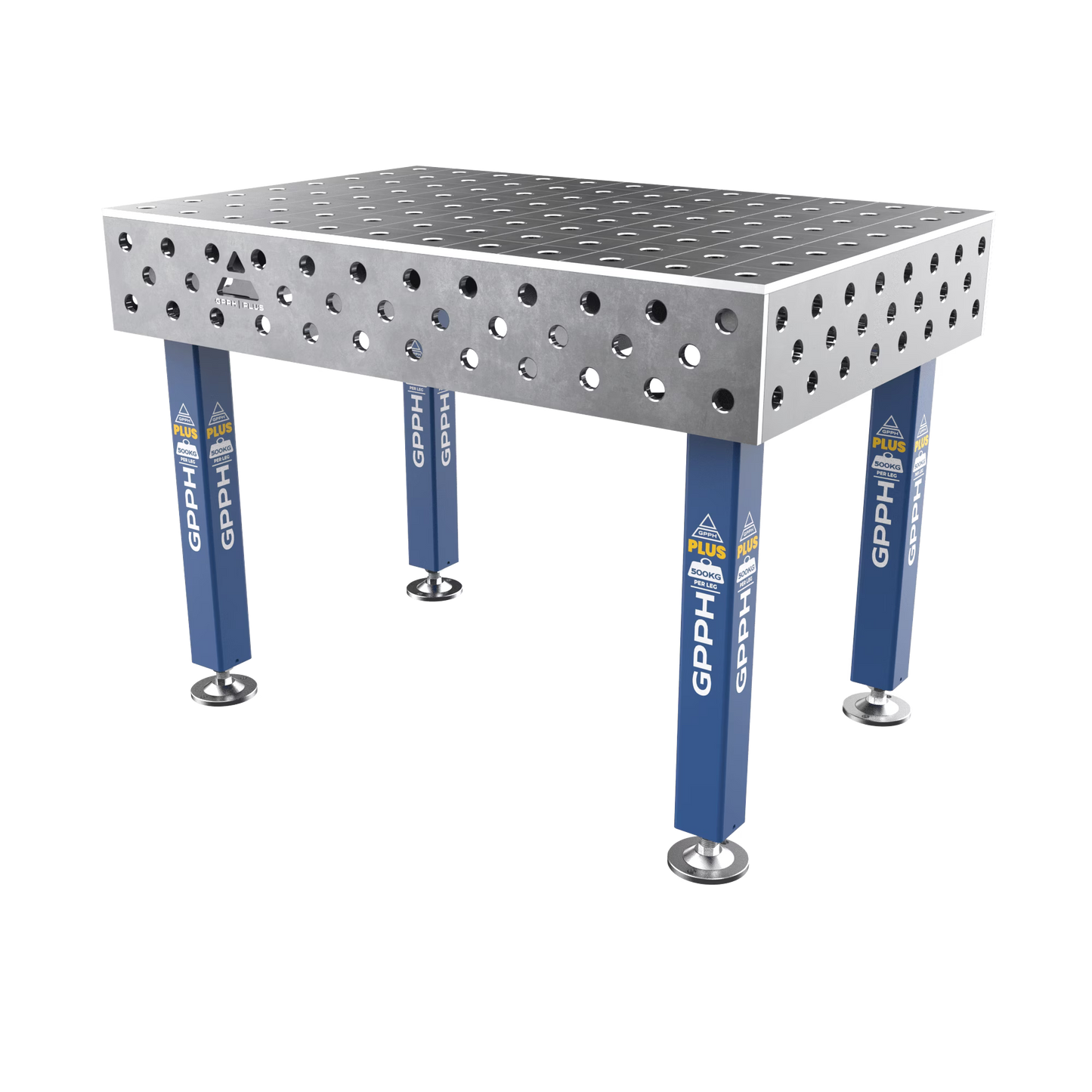 Schweißtisch PLUS 12 mm – 1200x800 mm System Φ28 Raster 100x100mm Beine Mit festen Füßen