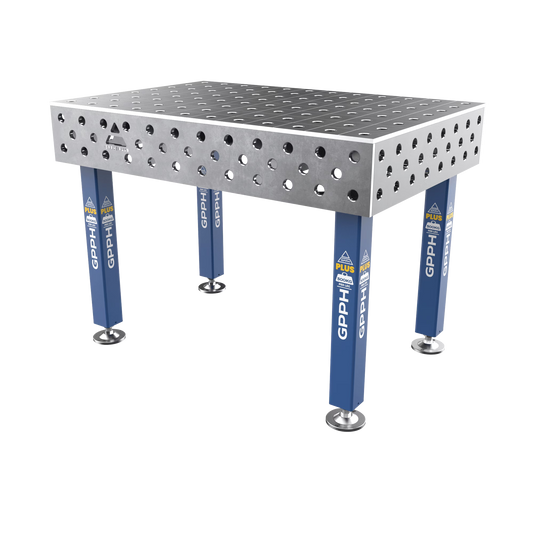 Schweißtisch PLUS 12 mm – 1200x800 mm System Φ28 Raster 100x100mm Beine Mit festen Füßen