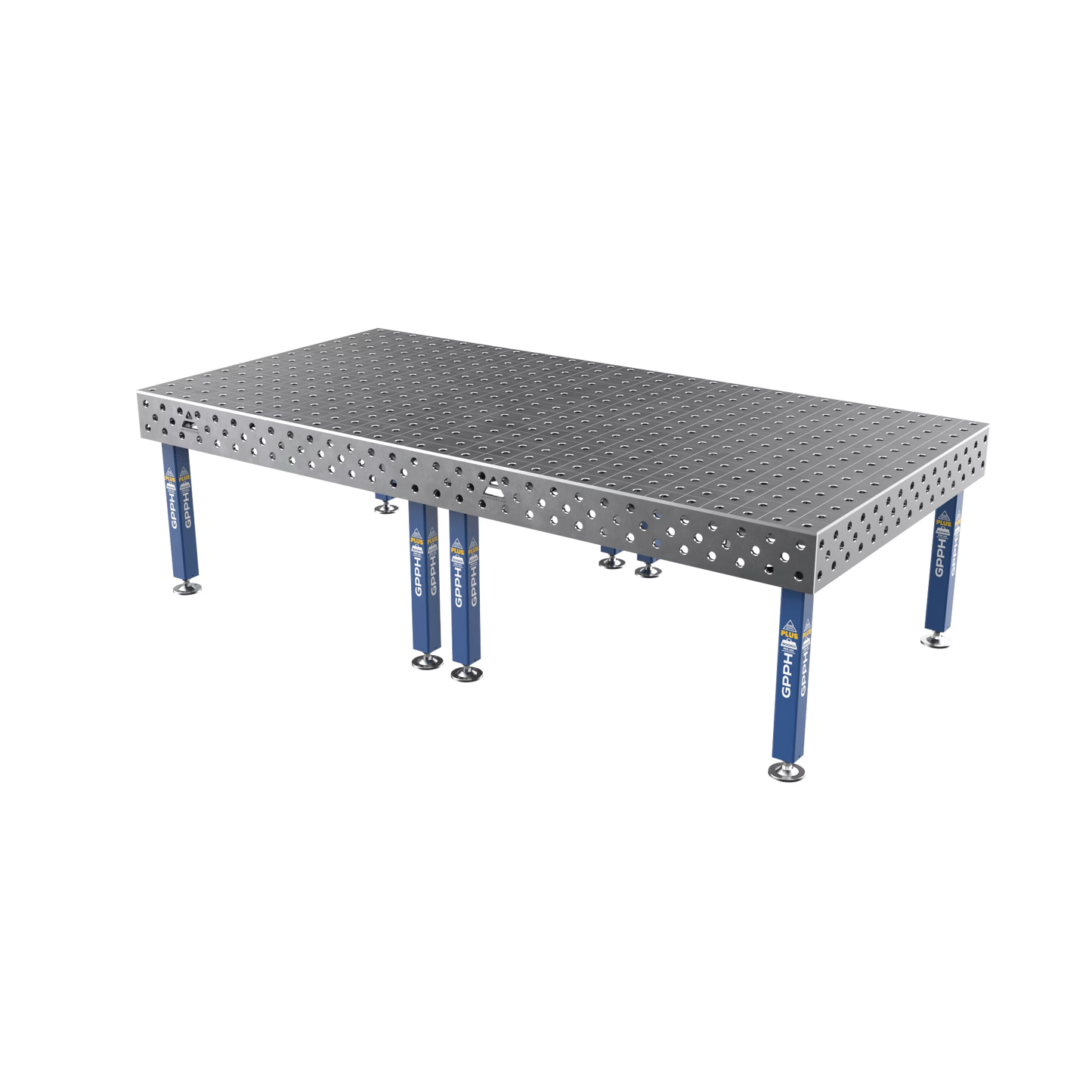 Schweißtisch PLUS 12mm – 3000x1480mm System Φ28 Raster 100x100mm Beine Mit festen Füßen