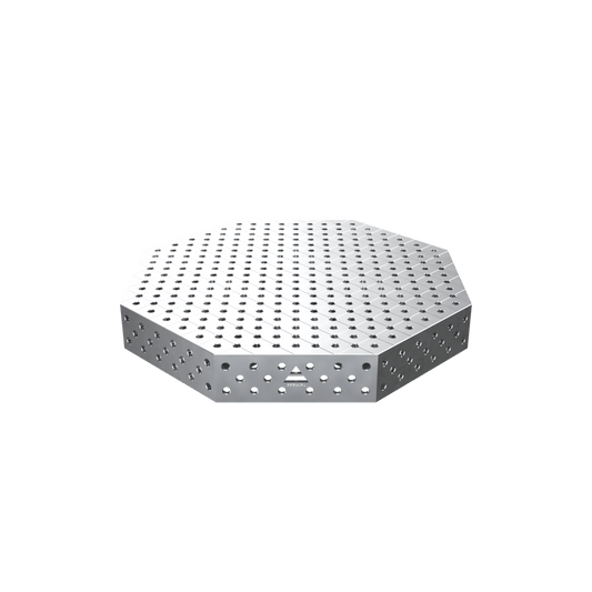 Achteckiger Schweißtisch OCT INOX 1400x1400mm Tischplatte PRO INOX System Φ28 Raster DIAG