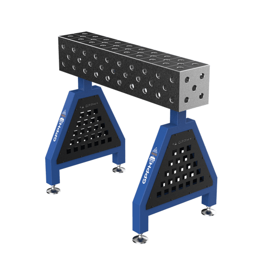 Schweißstütze TRESTLE ECO 1000x200x200 mm System Φ16 Raster 50x50mm Beine Mit festen Füßen