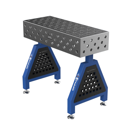 Schweißstütze TRESTLE ECO 1000x400x200 mm System Φ16 Raster 50x50mm Beine Mit festen Füßen