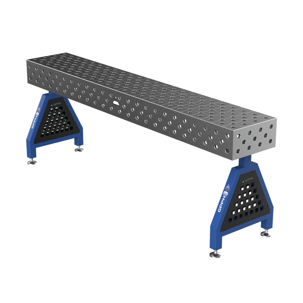 Schweißstütze TRESTLE ECO 2400x400x200 mm System Φ16 Raster 50x50mm Beine Mit festen Füßen