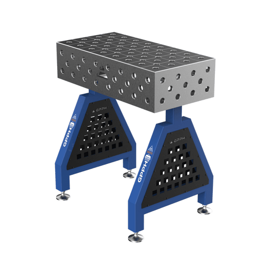 Schweißstütze TRESTLE ECO 800x400x200 mm System Φ16 Raster 50x50mm Beine Mit festen Füßen
