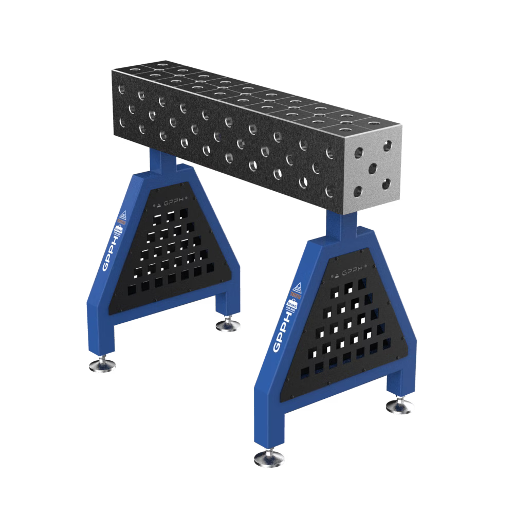 Schweißstütze TRESTLE EXPERT 1000x200x200 mm System Φ28 Raster DIAG Beine Mit festen Füßen