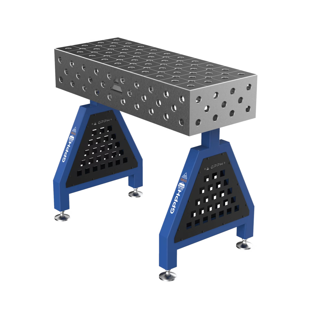 Schweißstütze TRESTLE EXPERT 1000x400x200 mm System Φ28 Raster DIAG Beine Mit festen Füßen