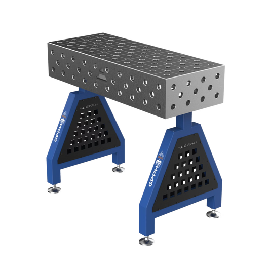 Schweißstütze TRESTLE EXPERT 1000x400x200 mm System Φ28 Raster DIAG Beine Mit festen Füßen