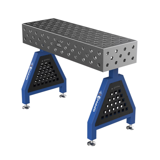 Schweißstütze TRESTLE EXPERT 1200x400x200 mm System Φ28 Raster DIAG Beine Mit festen Füßen