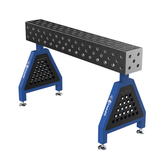 Schweißstütze TRESTLE EXPERT 1500x200x200 mm System Φ28 Raster DIAG Beine Mit festen Füßen