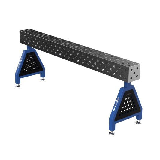 Schweißstütze TRESTLE EXPERT 2400x200x200 mm System Φ28 Raster DIAG Beine Mit festen Füßen