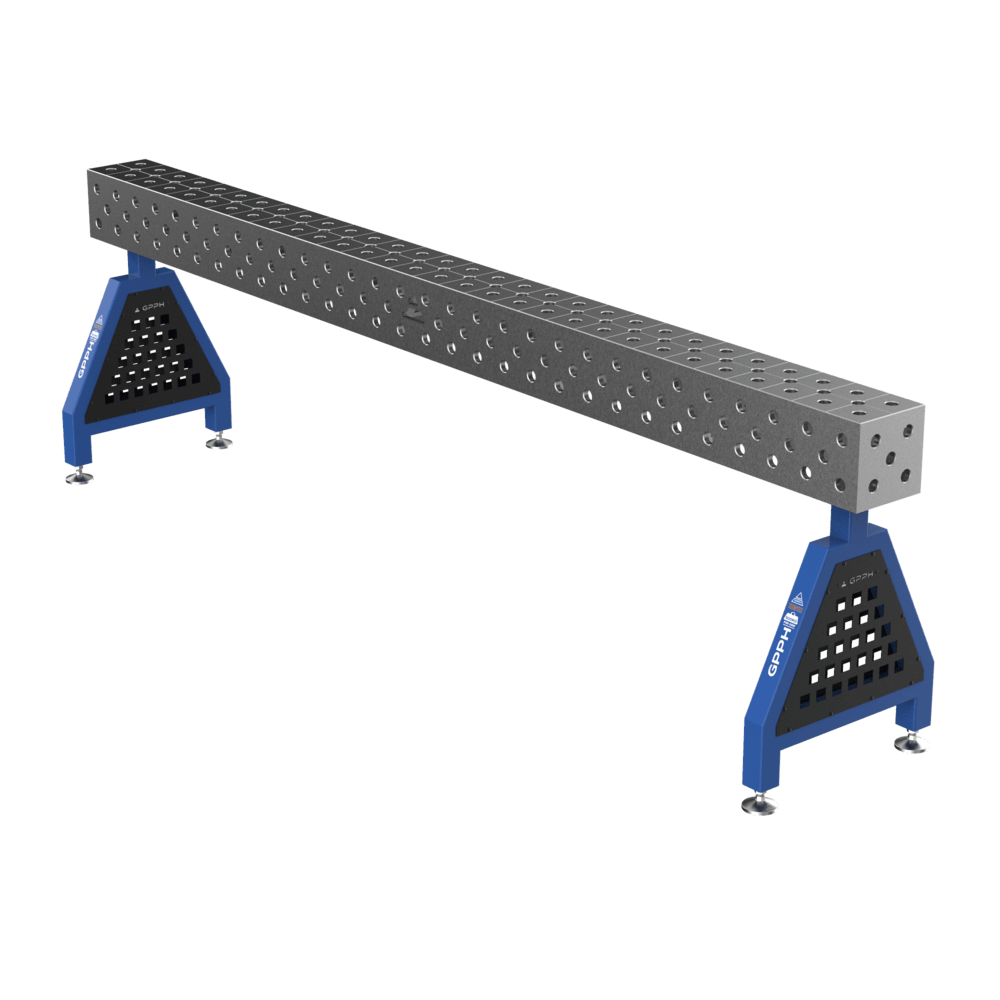 Schweißstütze TRESTLE EXPERT 3000x200x200 mm System Φ28 Raster DIAG Beine Mit festen Füßen