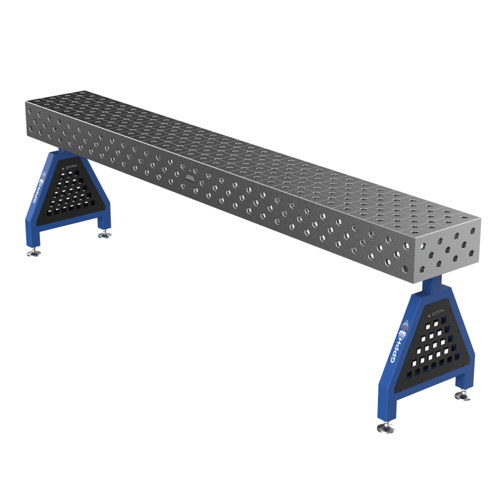 Schweißstütze TRESTLE EXPERT 3000x400x200 mm System Φ28 Raster DIAG Beine Mit festen Füßen