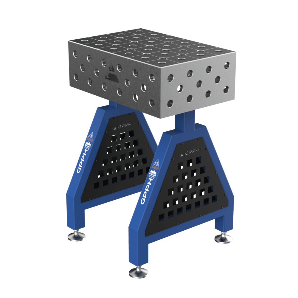 Schweißstütze TRESTLE EXPERT 600x400x200 mm System Φ28 Raster DIAG Beine Mit festen Füßen