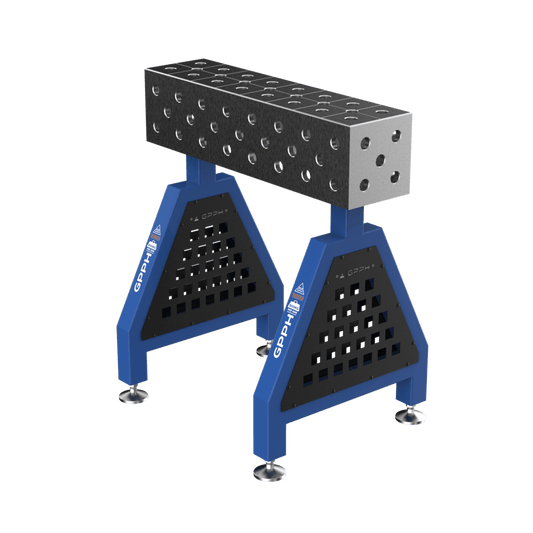 Schweißstütze TRESTLE EXPERT 800x200x200 mm System Φ28 Raster DIAG Beine Mit festen Füßen