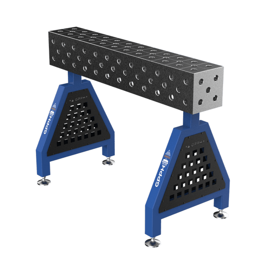 Schweißstütze TRESTLE PLUS 1200x200x200 mm System Φ16 Raster 50x50mm Beine Mit festen Füßen