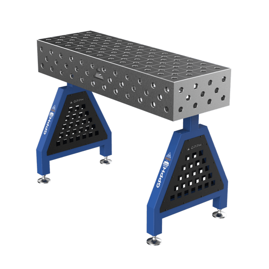 Schweißstütze TRESTLE PLUS 1200x400x200 mm System Φ16 Raster 50x50mm Beine Mit festen Füßen