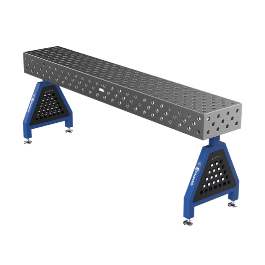 Schweißstütze TRESTLE PLUS 2400x400x200 mm System Φ16 Raster 50x50mm Beine Mit festen Füßen