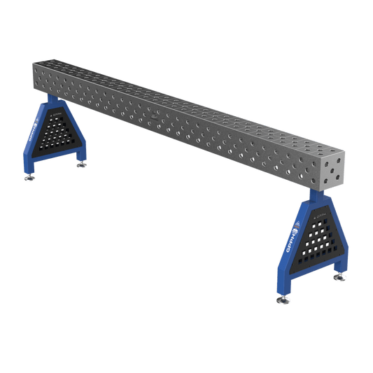Schweißstütze TRESTLE PLUS 3000x200x200 mm System Φ16 Raster 50x50mm Beine Mit festen Füßen
