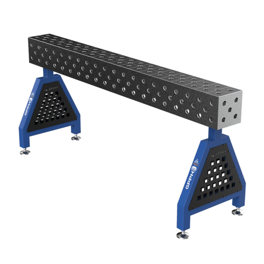 Schweißstütze TRESTLE PRO 2000x200x200 mm System Φ16 Raster 50x50mm Beine Mit festen Füßen