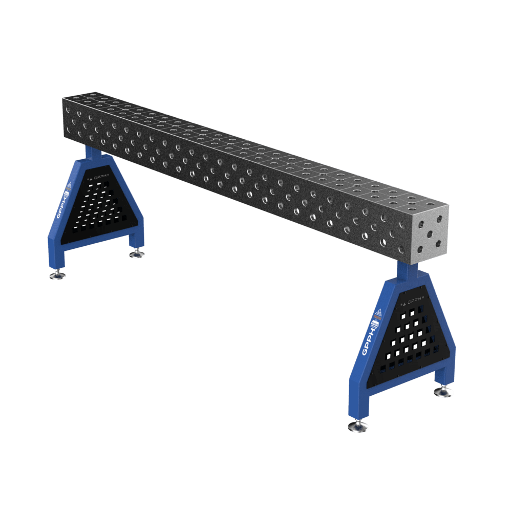 Schweißstütze TRESTLE PRO 2400x200x200 mm System Φ16 Raster 50x50mm Beine Mit festen Füßen