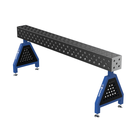Schweißstütze TRESTLE PRO 2400x200x200 mm System Φ16 Raster 50x50mm Beine Mit festen Füßen