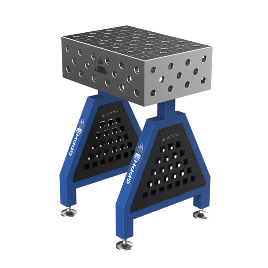 Schweißstütze TRESTLE PRO 600x400x200 mm System Φ16 Raster 50x50mm Beine Mit festen Füßen