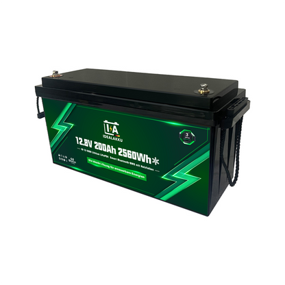 Idealakku IB-12-200 LiFePO4 Batterie 12.8 V 200 Ah mit Bluetooth & Smart BMS