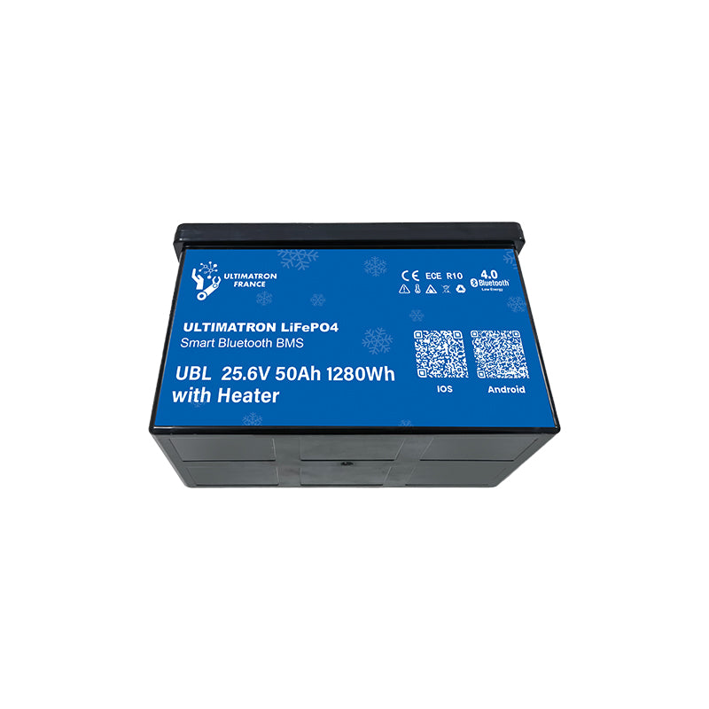 ULTIMATRON UBL-24-50H LiFePO4 Batterie 25,6 V 50 Ah mit Bluetooth & Smart BMS mit Heizung