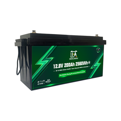 Idealakku IB-12-200 LiFePO4 Batterie 12.8 V 200 Ah mit Bluetooth & Smart BMS