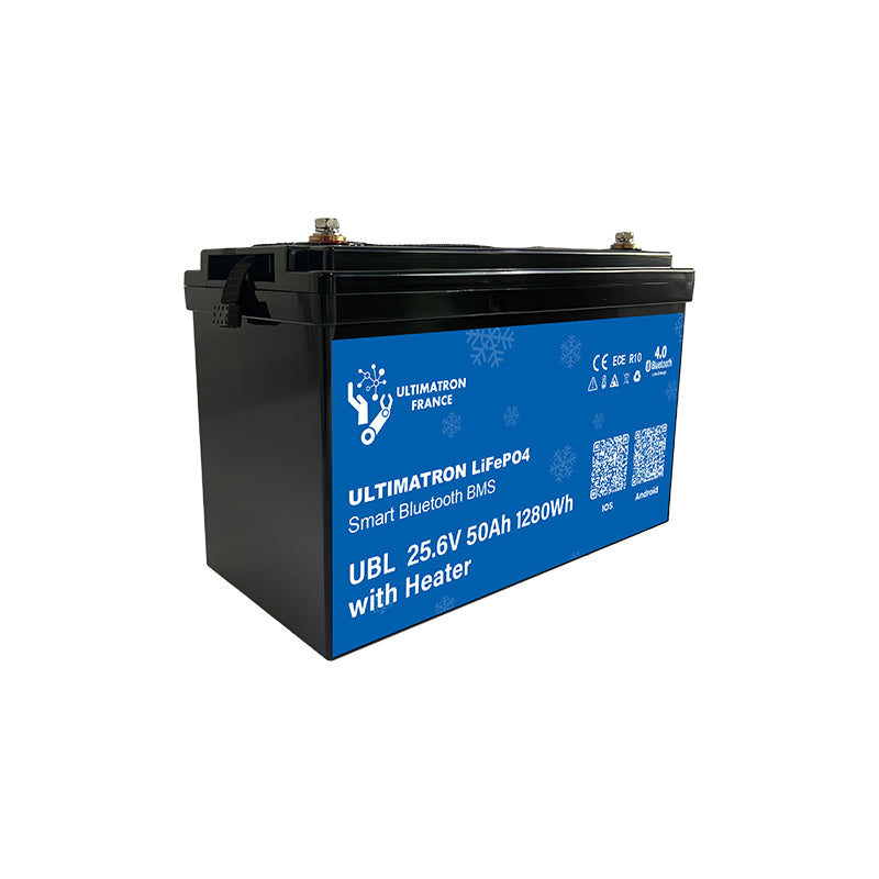 ULTIMATRON UBL-24-50H LiFePO4 Batterie 25,6 V 50 Ah mit Bluetooth & Smart BMS mit Heizung