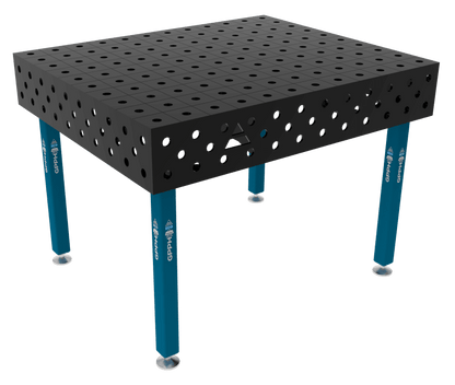 Schweißtisch ECO 8 mm – 1200x1000 mm System Φ28 Raster 100x100mm Beine Mit festen Füßen