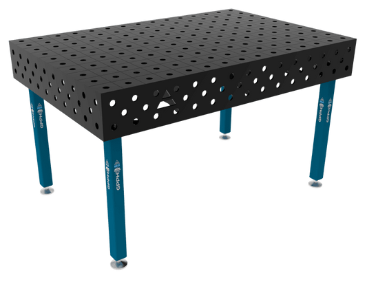 Schweißtisch ECO 8mm - 1500x1000mm System Φ28 Raster 100x100mm Beine Mit festen Füßen