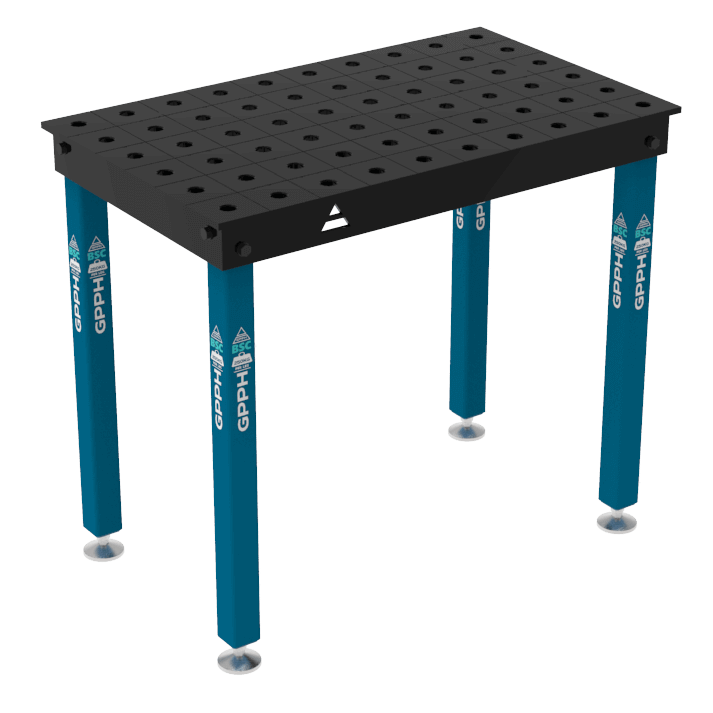 Schweißtisch BASIC 12mm – 1000x600mm System Φ28 Raster 100x100mm Beine Mit festen Füßen