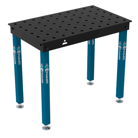 Schweißtisch BASIC 12mm – 1000x600mm System Φ28 Raster 100x100mm Beine Mit festen Füßen
