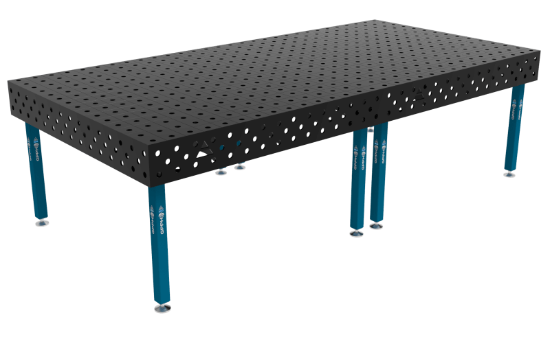 Schweißtisch ECO 8 mm – 3000X1480 mm System Φ28 Raster 100x100mm Beine Mit festen Füßen