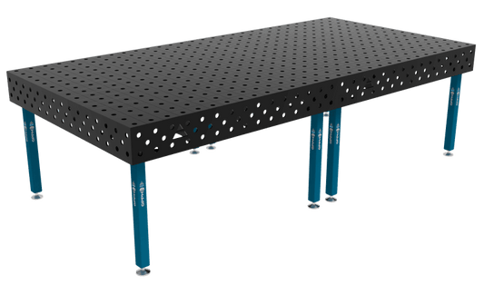 Schweißtisch ECO 8 mm – 3000X1480 mm System Φ28 Raster 100x100mm Beine Mit festen Füßen