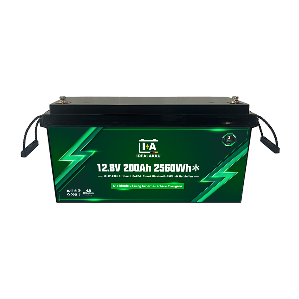 Idealakku IB-12-200 LiFePO4 Batterie 12.8 V 200 Ah mit Bluetooth & Smart BMS